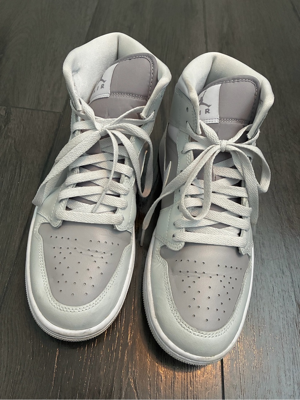 Jordan White and Gray Sneaker Tongue Label